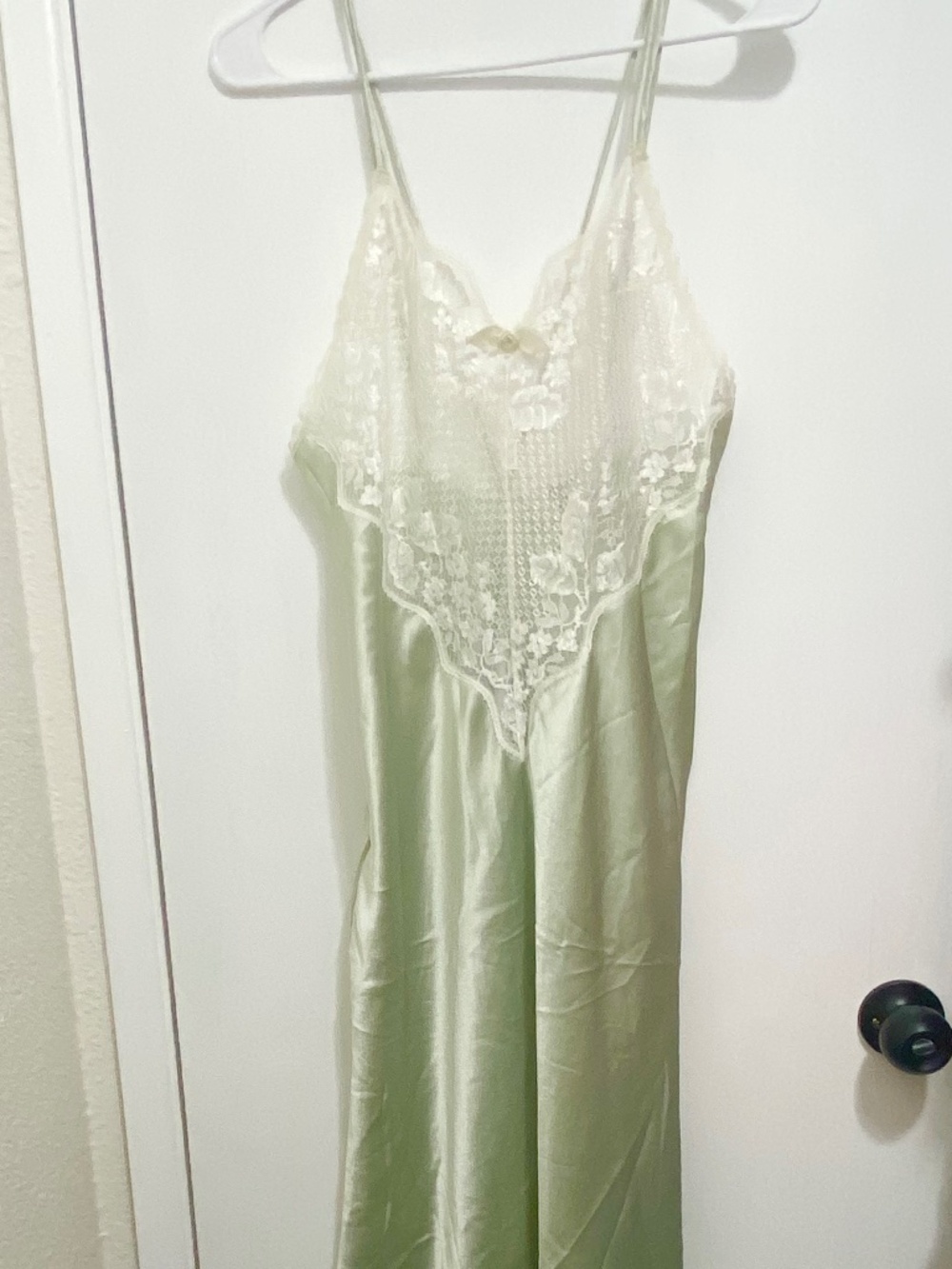 Vintage Valentino Intimate Size M  Women’s Lace Green  Maxi Slip Dress .